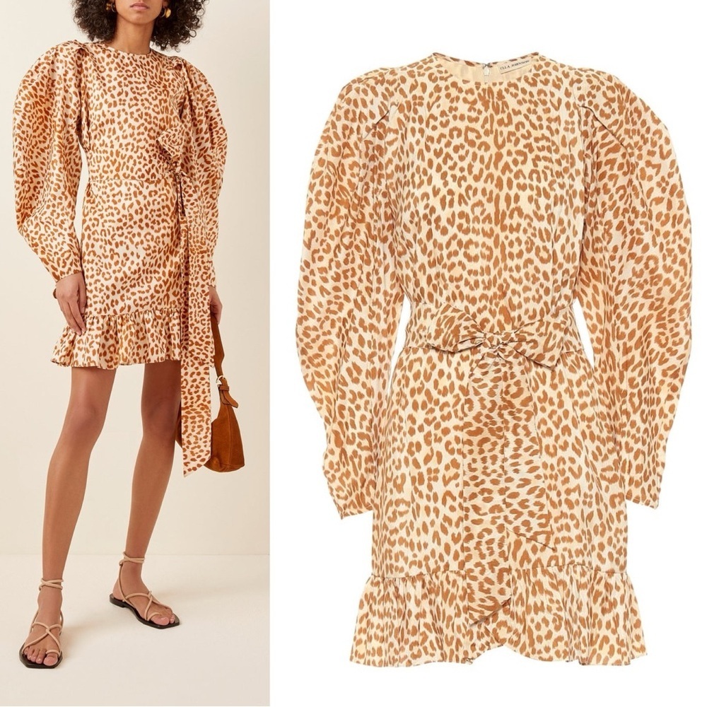 Ulla Johnson Rosaria Silk Balloon Sleeve Dress